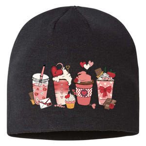 Valentines Day Coffee Cups Latte Iced Cream Cute Hearts Sustainable Beanie