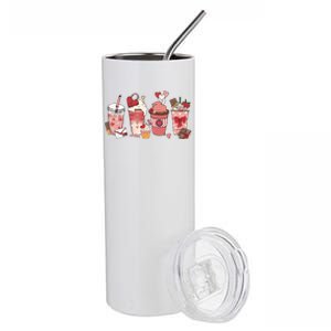 Valentines Day Coffee Cups Latte Iced Cream Cute Hearts Stainless Steel Tumbler