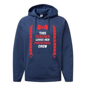 Valentines Day Custome This Teacher Loves Her Preschool Crew Gift Performance Fleece Hoodie