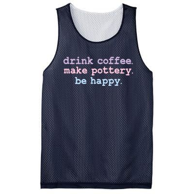 Vintage Drink Coffee Make Pottery Be Happy Retro Ceramist Mesh Reversible Basketball Jersey Tank