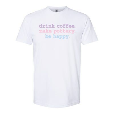 Vintage Drink Coffee Make Pottery Be Happy Retro Ceramist Softstyle CVC T-Shirt