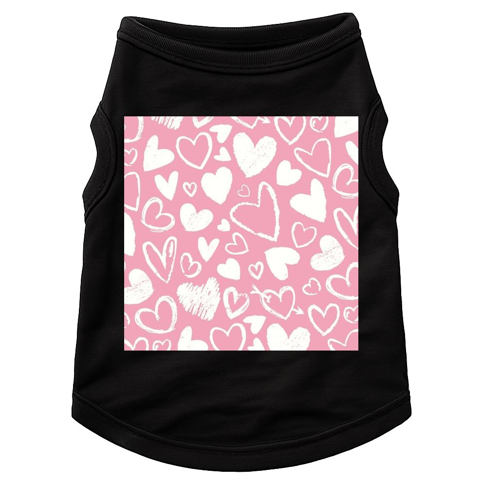 Valentines Day Cute Chalk Hearts Doggie Tank