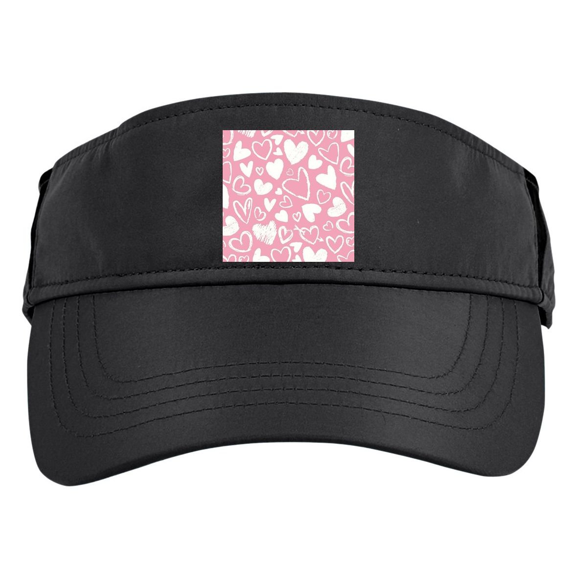 Valentines Day Cute Chalk Hearts Adult Drive Performance Visor