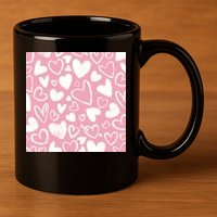 Valentines Day Cute Chalk Hearts 11oz C Handle Ceramic Mug