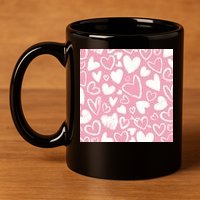 Valentines Day Cute Chalk Hearts 11oz C Handle Ceramic Mug