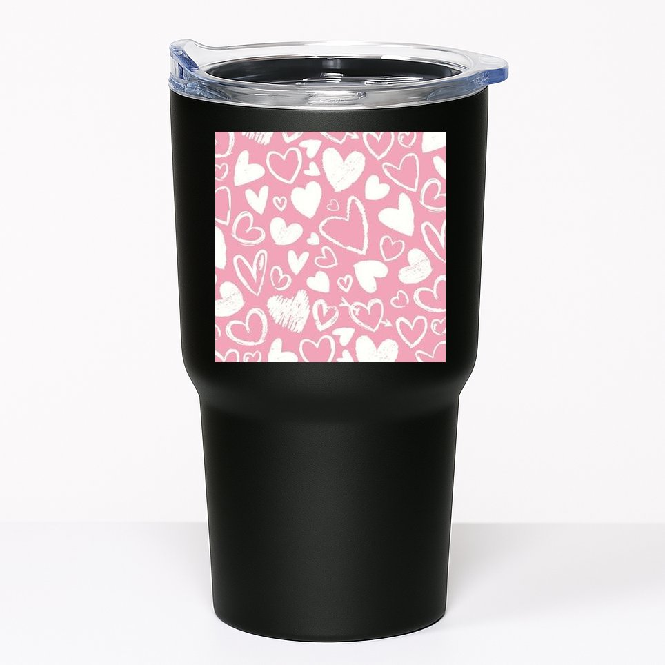 Valentines Day Cute Chalk Hearts Tumbler