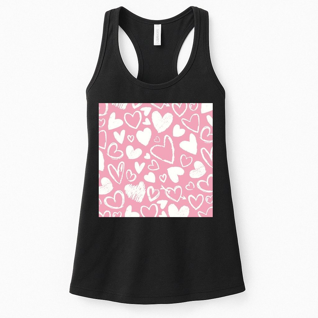 Valentines Day Cute Chalk Hearts Womens Tank Top