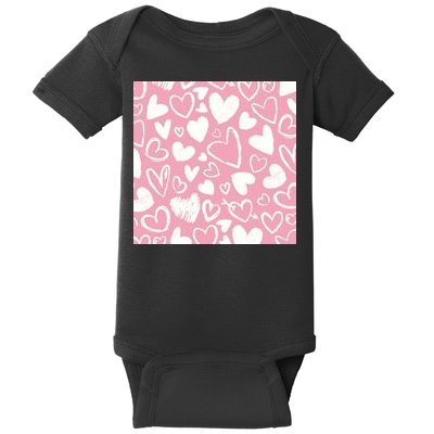Valentines Day Cute Chalk Hearts Baby Bodysuit