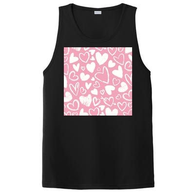 Valentines Day Cute Chalk Hearts PosiCharge Competitor Tank