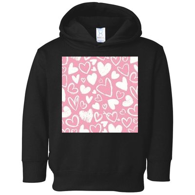 Valentines Day Cute Chalk Hearts Toddler Hoodie