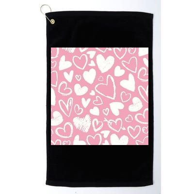 Valentines Day Cute Chalk Hearts Golf Towel