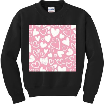 Valentines Day Cute Chalk Hearts Kids Sweatshirt