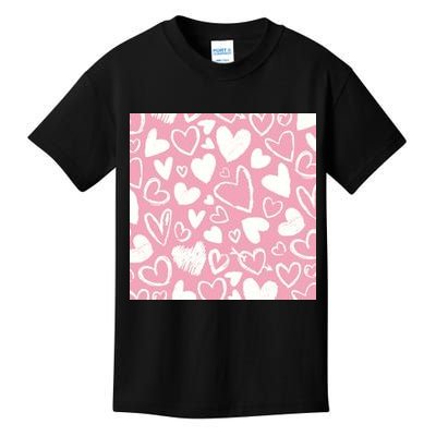 Valentines Day Cute Chalk Hearts Kids T-Shirt
