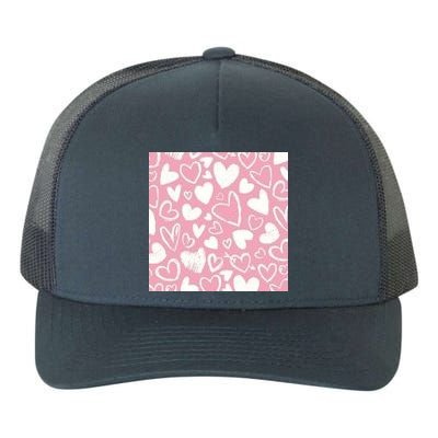 Valentines Day Cute Chalk Hearts Yupoong Adult 5-Panel Trucker Hat