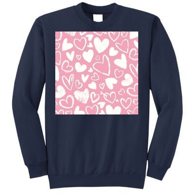 Valentines Day Cute Chalk Hearts Sweatshirt