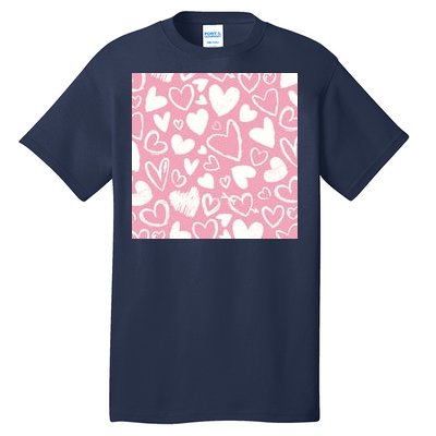 Valentines Day Cute Chalk Hearts Tall T-Shirt