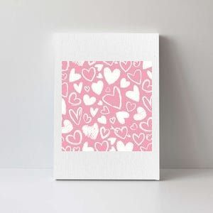 Valentines Day Cute Chalk Hearts Canvas