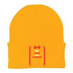 Valentines Day Custome My Corgi Is My Valentine Dog For Him Gift Knit Cap Winter Beanie