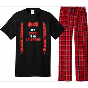 Valentines Day Custome My Corgi Is My Valentine Dog For Him Gift Pajama Set