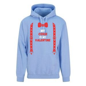 Valentines Day Custome My Corgi Is My Valentine Dog For Him Gift Unisex Surf Hoodie