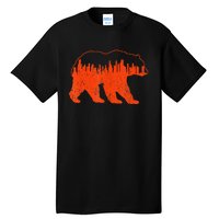 Vintage Downtown Chicago City Skyline Walking Bear Novelty Tall T-Shirt