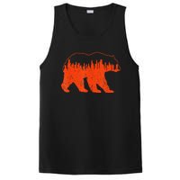 Vintage Downtown Chicago City Skyline Walking Bear Novelty PosiCharge Competitor Tank