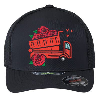 Valentines Day Construction Dump Truck Gift Flexfit Unipanel Trucker Cap