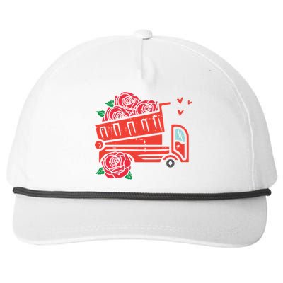 Valentines Day Construction Dump Truck Gift Snapback Five-Panel Rope Hat