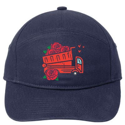 Valentines Day Construction Dump Truck Gift 7-Panel Snapback Hat