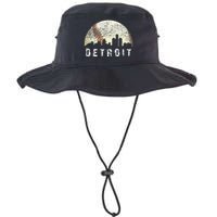 Vintage Detroit Cityscape Baseball Lover Men Women Kids Legacy Cool Fit Booney Bucket Hat