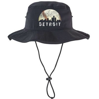 Vintage Detroit Cityscape Baseball Lover Men Women Kids Legacy Cool Fit Booney Bucket Hat