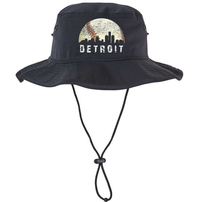 Vintage Detroit Cityscape Baseball Lover Men Women Kids Legacy Cool Fit Booney Bucket Hat