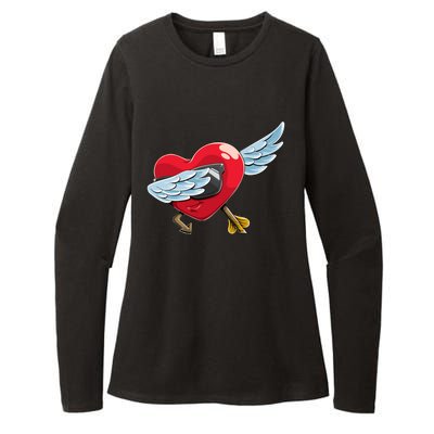 Valentines Day Cool Dabbing Red Heart Gift Womens CVC Long Sleeve Shirt