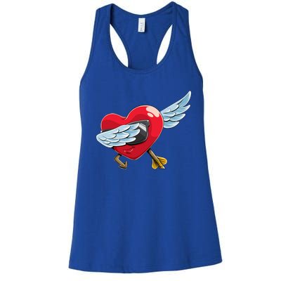 Valentines Day Cool Dabbing Red Heart Gift Women's Racerback Tank