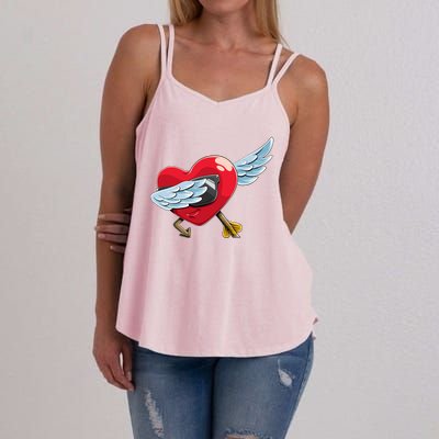 Valentines Day Cool Dabbing Red Heart Gift Women's Strappy Tank