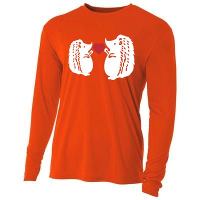 Valentines Day Costume Hedgehog Heart Love My Valentines Cool Gift Cooling Performance Long Sleeve Crew