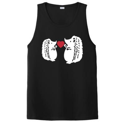 Valentines Day Costume Hedgehog Heart Love My Valentines Cool Gift PosiCharge Competitor Tank