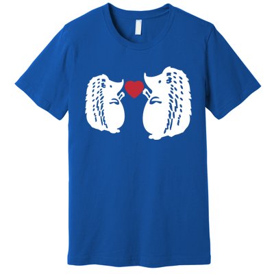 Valentines Day Costume Hedgehog Heart Love My Valentines Cool Gift Premium T-Shirt