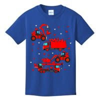 Valentines Day Crane Truck Construction Heart Gift Kids T-Shirt