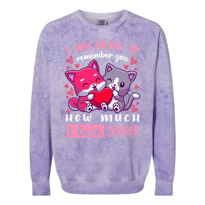 Valentine's Day Couple Pajama Cats With Heart And Saying Meaningful Gift Colorblast Crewneck Sweatshirt