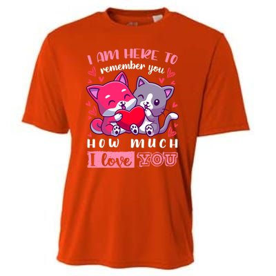 Valentine's Day Couple Pajama Cats With Heart And Saying Meaningful Gift Cooling Performance Crew T-Shirt