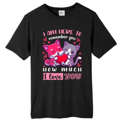 Valentine's Day Couple Pajama Cats With Heart And Saying Meaningful Gift Tall Fusion ChromaSoft Performance T-Shirt