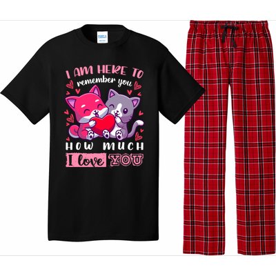 Valentine's Day Couple Pajama Cats With Heart And Saying Meaningful Gift Pajama Set