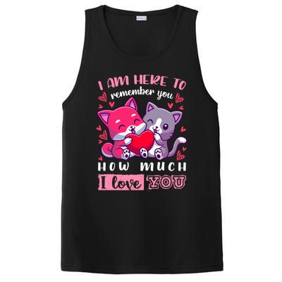 Valentine's Day Couple Pajama Cats With Heart And Saying Meaningful Gift PosiCharge Competitor Tank