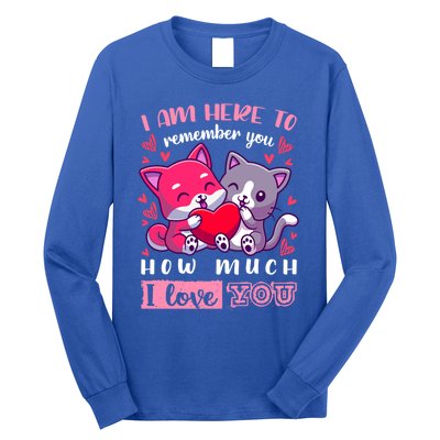 Valentine's Day Couple Pajama Cats With Heart And Saying Meaningful Gift Long Sleeve Shirt