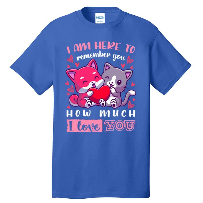 Valentine's Day Couple Pajama Cats With Heart And Saying Meaningful Gift Tall T-Shirt