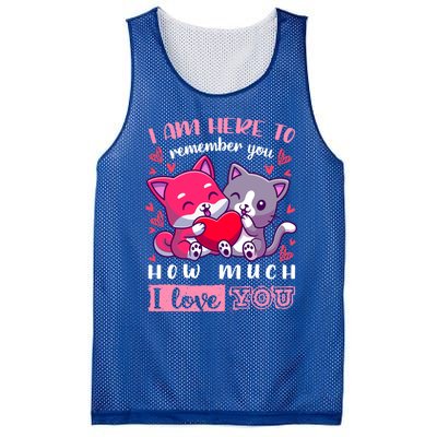 Valentine's Day Couple Pajama Cats With Heart And Saying Meaningful Gift Mesh Reversible Basketball Jersey Tank