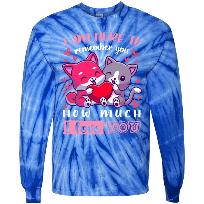 Valentine's Day Couple Pajama Cats With Heart And Saying Meaningful Gift Tie-Dye Long Sleeve Shirt