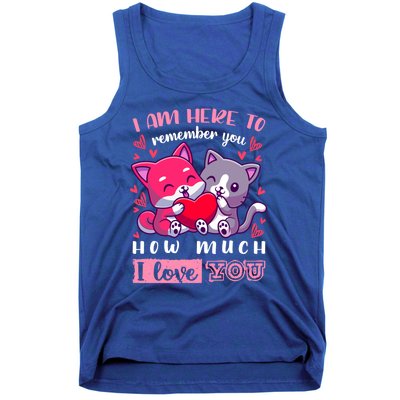 Valentine's Day Couple Pajama Cats With Heart And Saying Meaningful Gift Tank Top