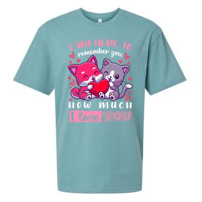 Valentine's Day Couple Pajama Cats With Heart And Saying Meaningful Gift Sueded Cloud Jersey T-Shirt